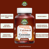 Magnesium Glycinate, Calcium & Zinc Herbal Gummies
