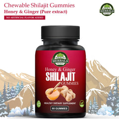 100% Pure Himalayan Shilajit Gummies (Honey & Ginger)